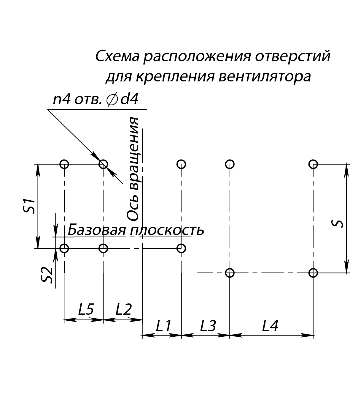 Габаритные и присоединительные размеры радиального вентилятора INCV 14-46 №8, Исполнение 5